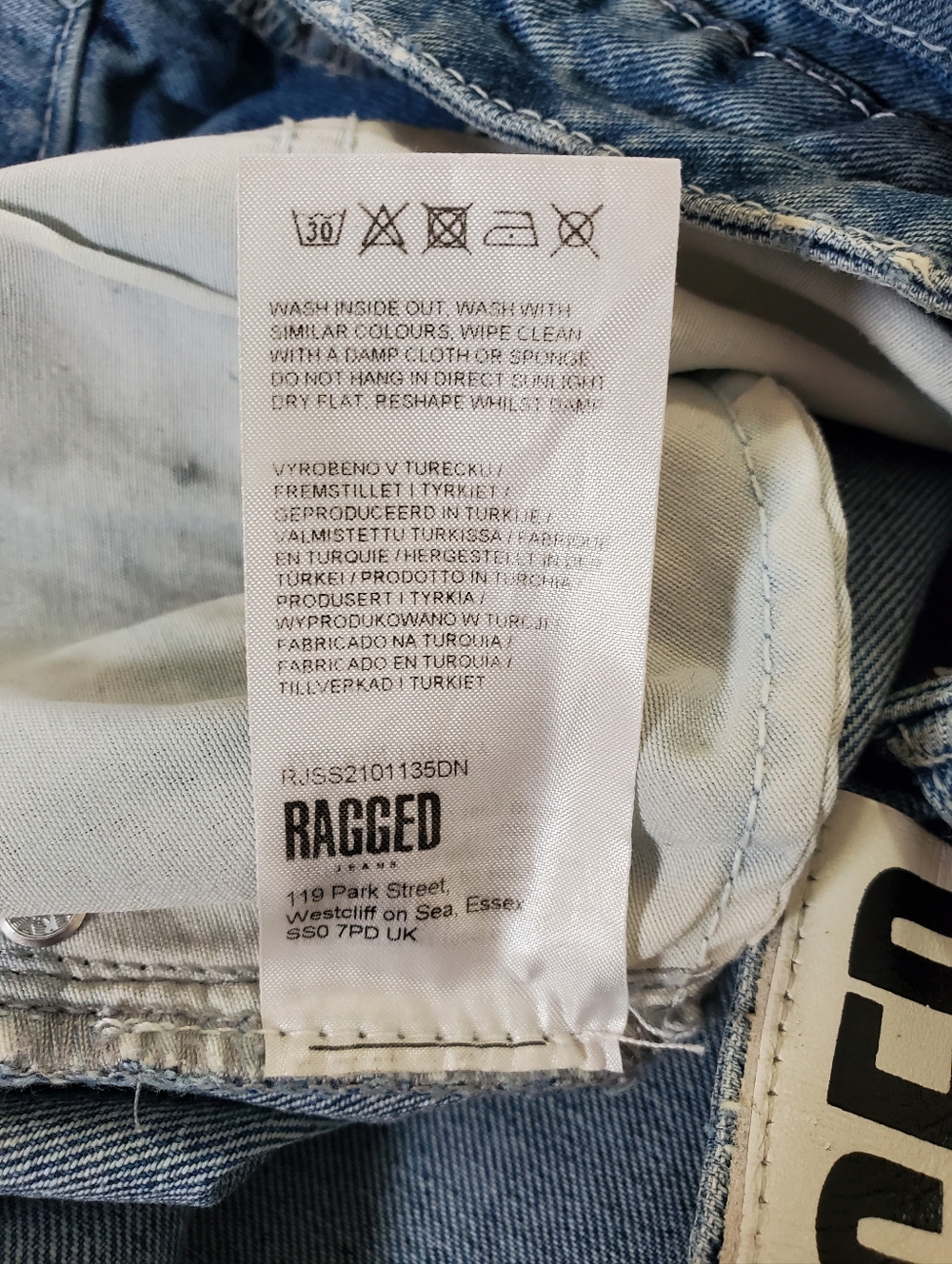🟢7661 * The Ragged Priest Daisy Floral Print Straight Leg Jeans Blue Size 32 - Picture 5 of 16